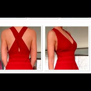 M Missoni Red knit  cross back dress 46 ITA asnew
